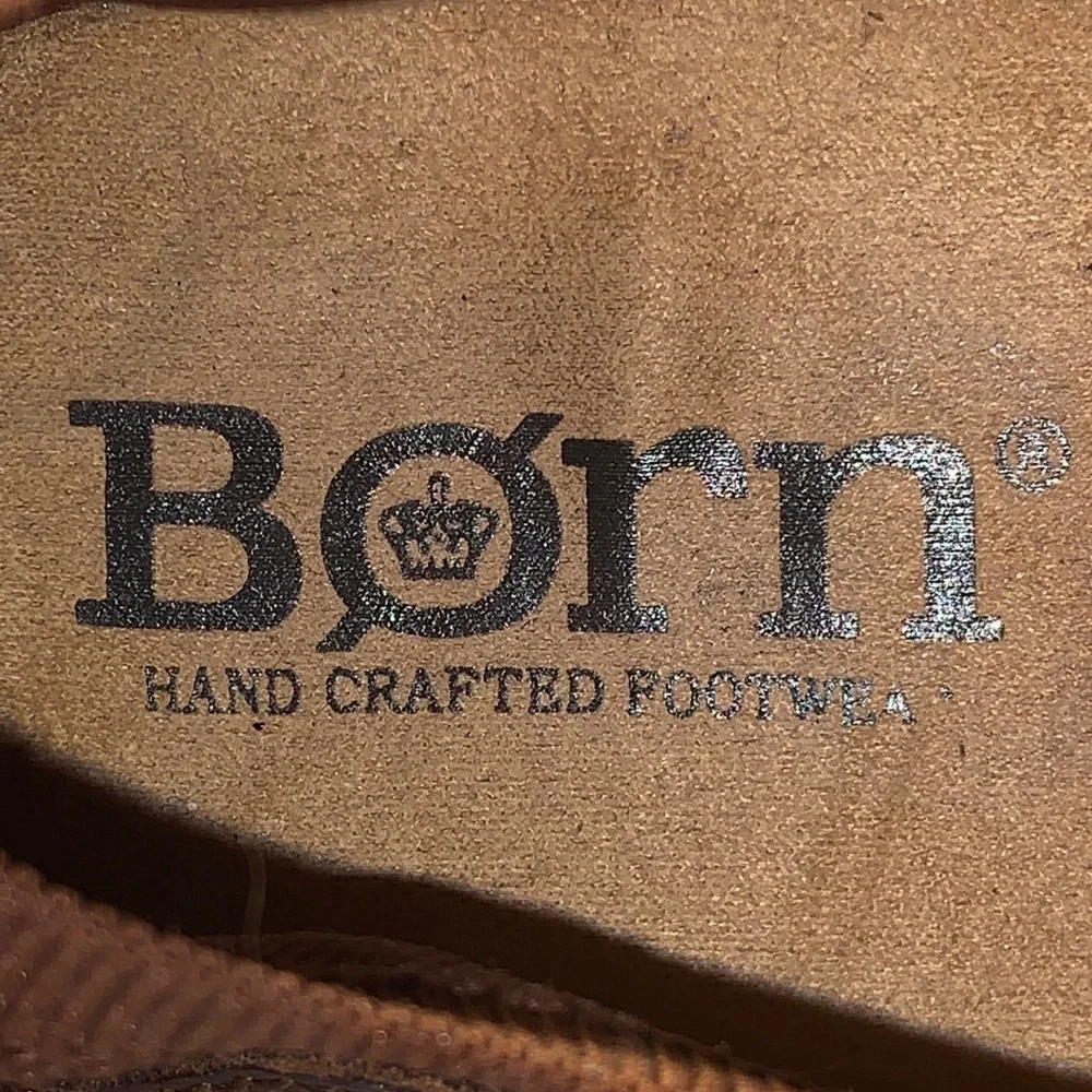 Born Men's Chestnut Brown Leather and Mesh Slip-On Loafers